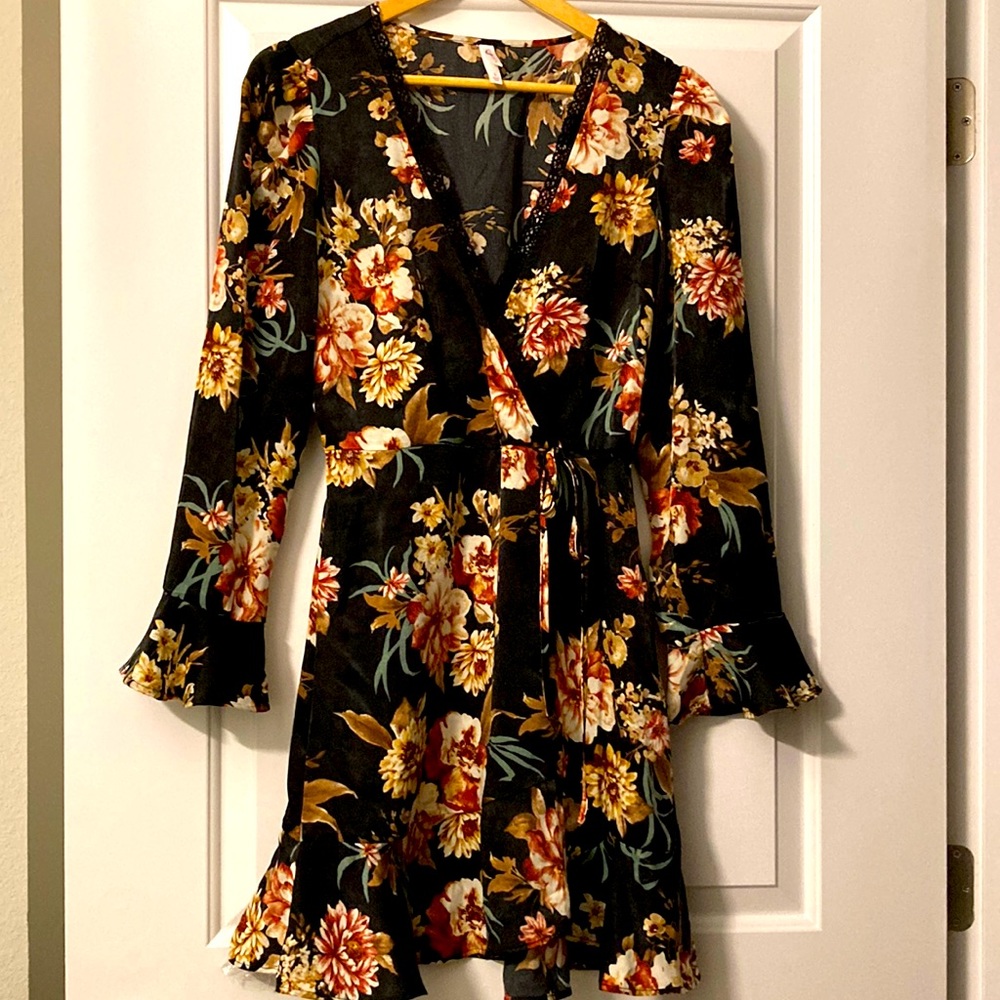 Print cross body dress